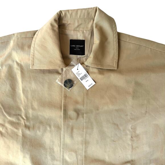 Lane Bryant Khaki Cape Coat Poncho Jacket Size 14/16 New With Tags - Picture 2 of 11